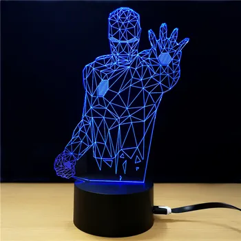 Iron Man Acril cu LED-uri Semn Luminat de Neon Semne de Artă Decorativă Semne Pentru Acasă Camera Copilului Panouri de Placă Placi Decor de birou