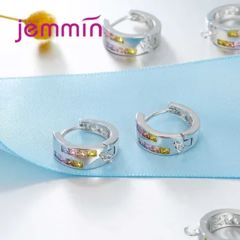 Jemmin 10 Pc-Uri En-Gros De Moda De Argint 925 Cristal De Hoop Cercei Pentru Femei Geometrice Rotunde Strălucitoare Cercei Doamnelor Bijuterii