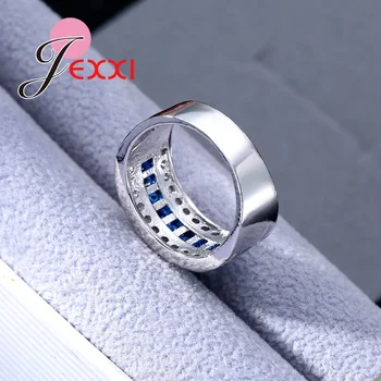 JEXXI Fierbinte Design Unic, Simplu, Clar Micro CZ de Logodna Inele Pentru Femei Și Bărbați S925 Ștampilată de Argint Inel