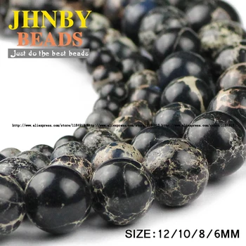 JHNBY Negru Imperial pin margele Piatră Naturală de Înaltă calitate Rundă margele Vrac 6/8/10/12MM Bijuterii brățară accesorii face DIY