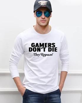 Jucătorii nu Mor Ei Respawn COD PS4 XBOX 2017 nou toamna din bumbac barbati maneca lunga T-shirt crossift fitness man t shirt