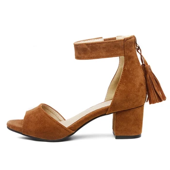 KARINLUNA mici de dimensiuni mari 30-47 de vânzare fierbinte peep toe roma stil femeie pantofi concis pătrat med tocuri platforma de dating sandale