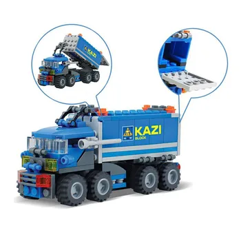 KAZI 163pcs Transport Camion Basculantă Model Blocuri Seturi de Jucării ABS Asamblate Blocuri Jucarii Educative pentru Copii Cadouri pentru Copii