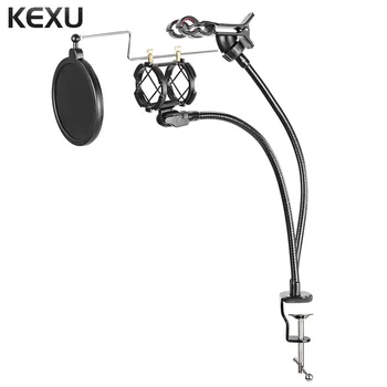 KEXU Profesional Universal pentru Microfon Suport de Montare Suport de Telefon cu Clip pentru Karaoke MV Android IOS Suport de Telefon Mobil