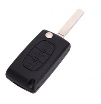 KEYECU sistemului de acces fără cheie Flip de la Distanță Cheie Telecomanda 3 butoane 433MHz ID46 Chip pentru Peugeot 407 408 FCC ID:2012DJ7678 / 2012DJ7679 (FSK)