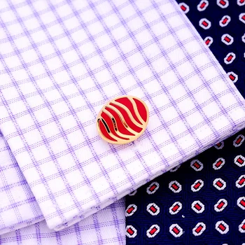 KFLK de Lux 2018 butoni camasa pentru barbati Cadouri de Brand manșetă nasturii de Aur manșetă link-uri Roșii de Înaltă Calitate abotoaduras Bijuterii