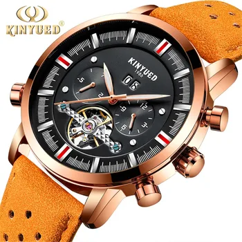 KINYUED Brand Ceasuri Barbati Ceas Barbati Sport Militare ceasuri de mână de Om Skeleton Tourbillon Ceas Relojes