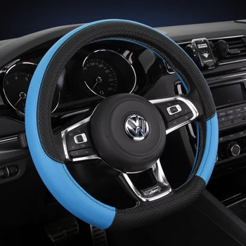KKYSYELVA D Forma Microfibră Piele Volan Masina Capac Volan Pentru VW K3 TT Accesorii de Interior