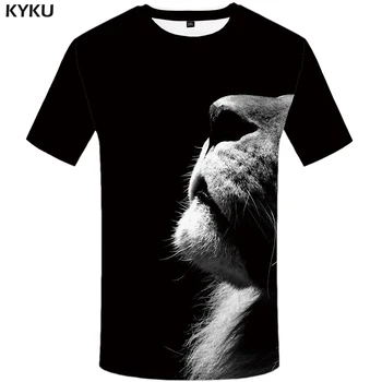 KYKU Brand Leu tricou Fluorescență Tricou Animal, tricouri T-shirt Plus Dimensiunea Îmbrăcăminte pentru Bărbați Imprimare Sexy Slim XS-8XL