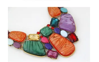 Kymyad Multicolor Piatră, Seturi De Bijuterii Pentru Femei Afro Margele Bijuterii Set Vintage Colier Cercei Set Pentru Femei