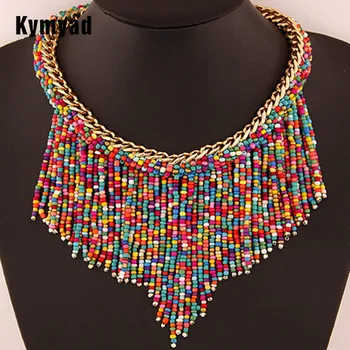 Kymyad Noua Moda Boemia Colar Colier Pentru Femei Ciucure Margele Coliere & Pandantive Pentru Femei De Moda Accesorii