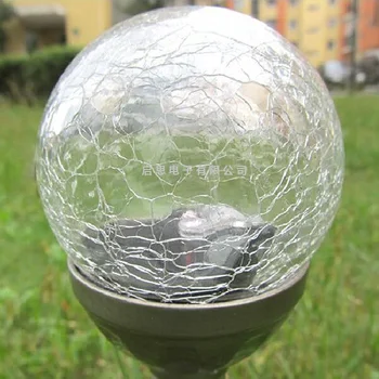 Led-uri impermeabil Solare sticla crackle minge minge plina de culoare gazon lampa Calea de Lumină Curte Calea lampa de Gradina peisaj de iluminat villa lampa
