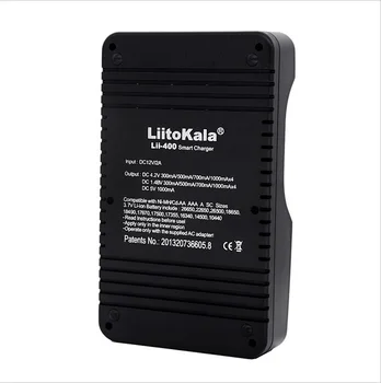 LiitoKala lii - 400 LCD de 3.7 V / 1.2 V AA/AAA / 16340/14500/18650/26650 18650/26650 Carregador DE Bateria com tela + 12 v2a din