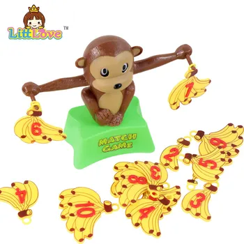 LittLove Amuzant Drăguț Maimuță Banane Numere de Echilibru de Învățământ Siguranță Jucărie din Plastic Matematica Joc Meci de copii de vârstă Jucărie Pentru Copii