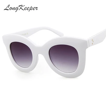 LongKeeper 2017 Piața de Moda ochelari de Soare Femei Ochi de Pisica Brand de Lux de Mare și Negru, Ochelari de Soare Femei Lunetă Femme Oculos 5690M