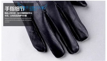 LongKeeper din Piele Mănuși Negre Complet Deget, Mănuși pentru Bărbați de Iarnă Luvas Militare guantes Armata luvas de couro SX32