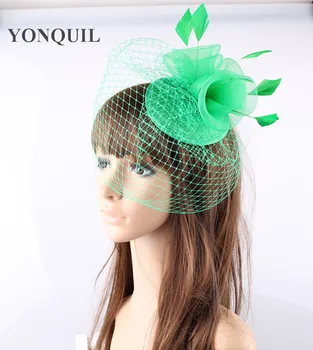 Mai multe culori de înaltă calitate fasinctor frizură bază crinolina făcut de flori de mireasa, voaluri cu pene pălării de petrecere, articole pentru acoperirea capului FS19