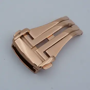 MAIKES Înaltă Calitate din Oțel Inoxidabil de Declanșare Buton de Ceas Catarama Rose Gold 16 18 20 mm Watchbands Incuietoare Pliere Caz Pentru