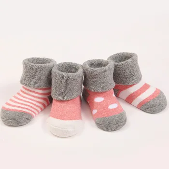Mama Copii Îmbrăcăminte pentru Copii Șosete Încălzit de Picior Ciorapi 4 Perechi/Lot Tot Sezonul Potrivit Unisex Șosete pentru Copii Copilul Nou-născut Anti-alunecare Șosete