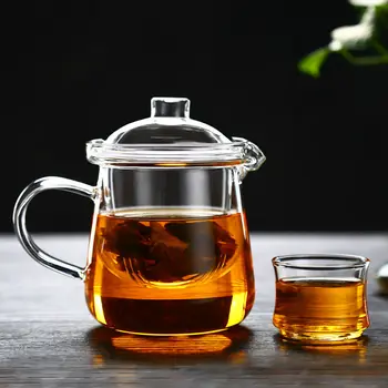 Manual ceainic de sticlă Multifuncțională integrată ceainice (Personale cupa Fair cana ceainic Mic)