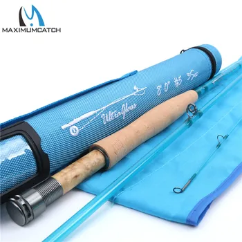 Maximumcatch de Înaltă Calitate 5wt/6wt Albastru / Portocaliu / Clar Fly Rod Transparent cu fibra de sticla Tijă de Pescuit Cu Tub Cordura