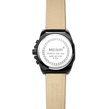 MEGIR Mens Sport Watch de Brand de Top de Lux Cronograf Cuarț Militar Armata de Ceas din Piele de Brand Ceas Relogio Masculino Reloj 2054