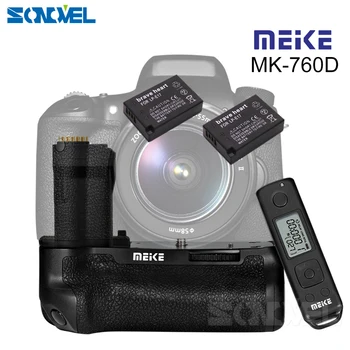 MEIKE MK-760D Vertical Grip Baterie pentru Canon 760D 750D aparat Foto DSLR cu LCD de la Distanță fără Fir de Eliberare a Declanșatorului+2x LP-E17 Baterie