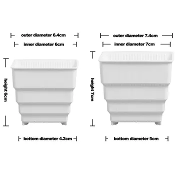 Meshpot 10 Bucăți Suculente Vas De Plastic Ghiveci Ghiveci Container Gradina Oală Răsaduri Pepinieră Consumabile Dia Interior. 6cm/7cm