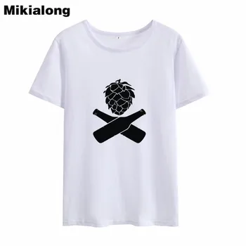 Mikialong Bere Grafic T-shirt Femei 2018 Vara cu Maneci Scurte Vrac Tee Cămașă Femme Alb-Negru de bumbac Tumblr tricouri Topuri