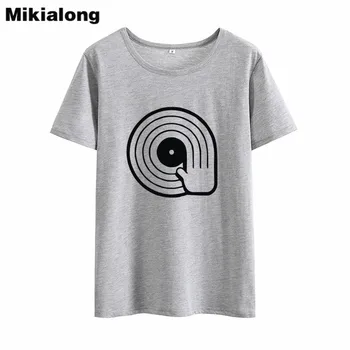 Mikialong Muzica Dj Punk Rock Tricou Femei 2018 Vara cu Maneci Scurte din Bumbac T-shirt Femei Casual Pierde Tricou Femme Topuri
