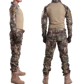 Militare Uniforma Multicam Luptă Camasa Si Pantaloni De Uniformă De Luptă W/ Genunchi Si Cot Tampoane De Camuflaj Haine De Vânătoare Costum Ghillie Tren