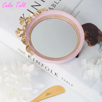 Mini tort tava European de epocă placă oglindă de aur/roz/alb Calm oglindă de machiaj bar de bomboane decor tort instrument