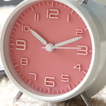 Minimalist Modern metal ceas cu alarma 4-inch mic ceas cu alarmă cu lumina de noapte