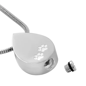 MJD9582 Animal de Companie de Bijuterii Rupe Forma de Incinerare Pandantiv cu Laba de Imprimare pentru Câini Pisici Cenușă