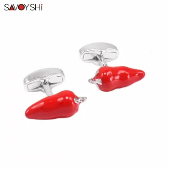Moda Ardei Iute Roșu Barbati Camasi Butoni de Inalta Calitate, Noutate email butoni de Manșetă Accesorii SAVOYSHI Brand de Bijuterii