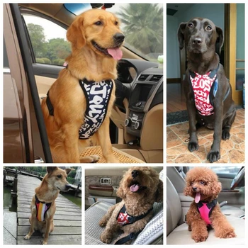 Moda Drăguț animal de Companie Mic Câine Ham cu Vesta de Haine și Mașina de Siguranță Centura de siguranță Lesa 7Colors Reglabil Câine Masina Ham Pentru Câine Cățeluș