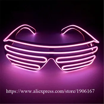 Moda El Sârmă Petrecere ochelari de Soare pline de culoare de Iluminat cu LED Ochelari de fotografiere Intermitent Led Luminos Etapă Ochelari