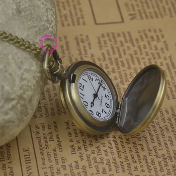 Moda turnul eiffel cuarț ceas de buzunar colier femeie fob ceasuri de bronz rotund lentile convexe de sticlă imagine doamnă fată 2016 nou