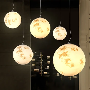 Modern, simplu restaurant agățat lumini personalitate creatoare Nordic circulară dormitor lămpi lunar living Pandantiv Lumini