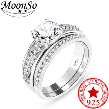Moonso nou 2018 925 de argint sterlină femei inel de nunta seturi pentru femei de Lux inel seturi R4327S