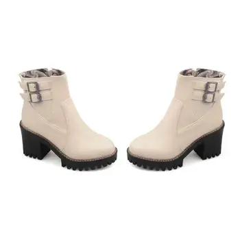 MORAZORA dimensiuni Mari 34-43 pu glezna cizme cu catarama solidă zip tocuri inalte cizme pentru femei în primăvară toamnă pantofi platforma