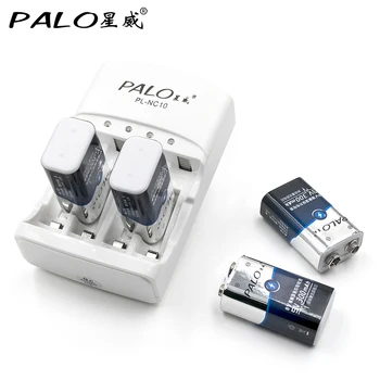 Multi utilizare Universală C801 PALO Încărcător de Baterie Pentru AA, AAA, 9V Ni-MH, Ni-Cd Baterii+4buc 9V 300mAh Baterii Reîncărcabile Ni-Mh