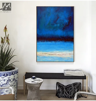 MUYA Verticale Abstracte pictura in ulei pe panza manual pictura celebra reproducere albastru ocean moderne imaginile pentru camera de zi