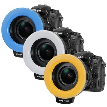 Neewer 48 Macro LED Flash Inel de Lumina Display LCD RF550D cu Patru Difuzoare de 8 Inele adaptoare Pentru Nikon Canon Panasonic Pentax