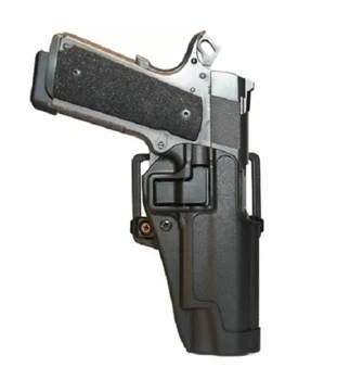 Negru Dreapta militare tactice de vânătoare Centura Pistol toc Curea Toc w/ Zbaturi se potriveste pentru Colt 1911