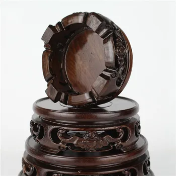 Negru lemn de trandafir, abanos bază circulară lemn busteni baza de piatra de jad ornamente bonsai ceainic de bază