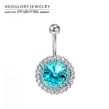 Neoglory Austria Cristal & Cehă Stras Buric & Bell Butonul Inele Rotunde Design Bijuterii Oțel Medical De Vară La Modă
