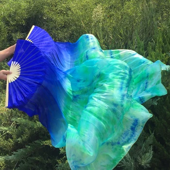 New Sosire Cravată-vopsite Belly Dance Fan Voaluri pentru Femei/Fete 180cm timp real mătase Naturală Fani pentru Dans transport gratuit