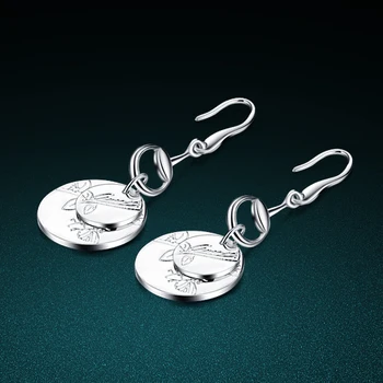 New sosire!!!femeile veritabil 925 cercei din argint;925 femei bijuterii de argint sterlină;design Solid;Acceptabil en-gros;