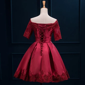 New Sosire mai multe culori de mireasa scurte din dantela Jumătate mâneci rochie de seară rochie de toamnă și de iarnă